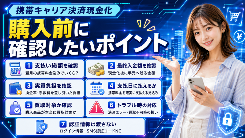 携帯キャリア決済現金化利用前に確認したいポイント