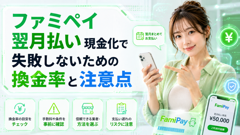 ファミペイ翌月払い現金化で失敗しないための換金率と注意点