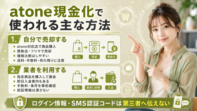 atone現金化で使われる主な方法