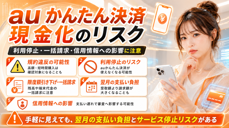 auかんたん決済現金化のリスク