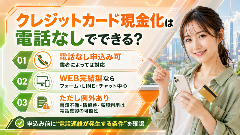 クレジットカード現金化は電話だけでできる?
