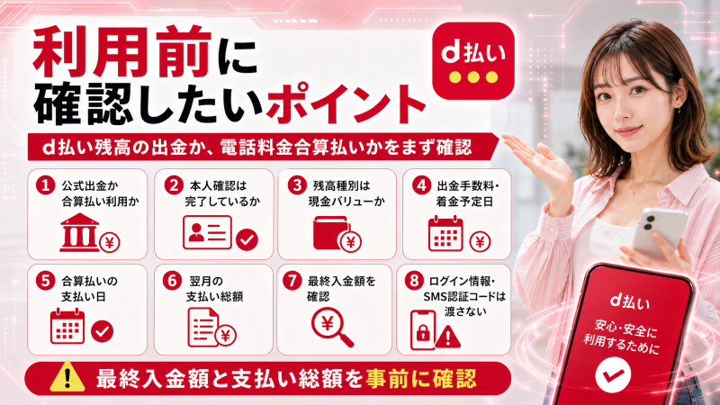d払い現金化利用前のチェックポイント
