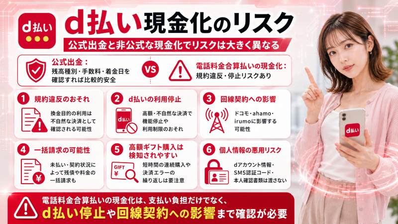 d払い現金化のリスク