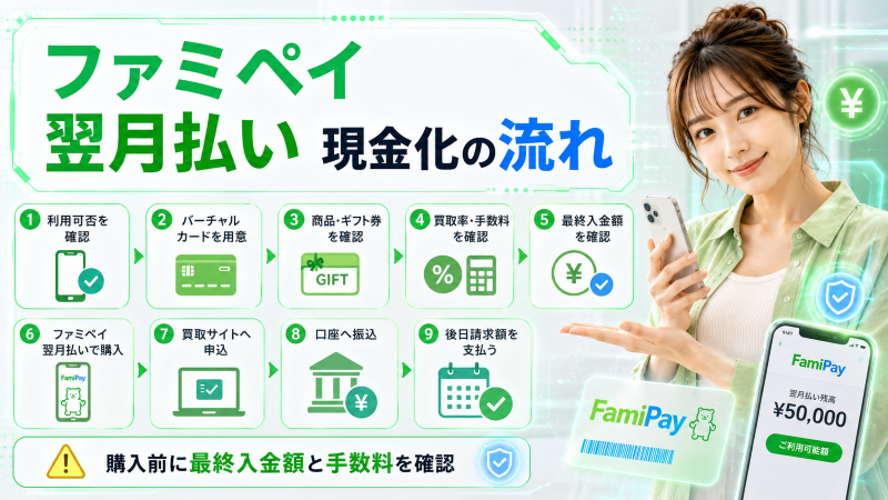 ファミペイ現金化の流れ