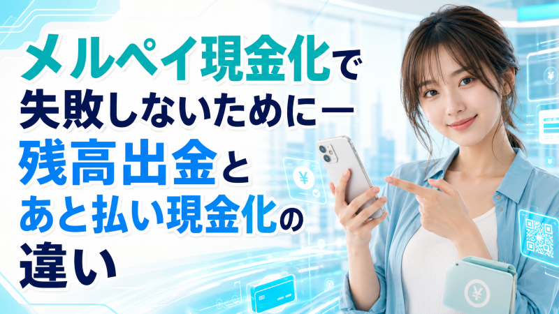 メルペイ現金化で失敗しないために―残高出金とあと払い現金化の違い