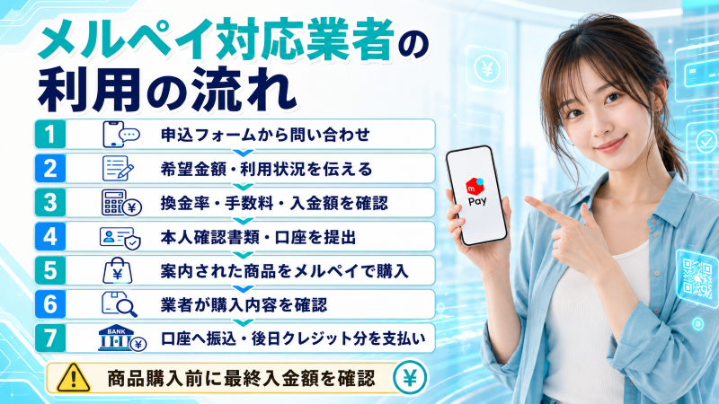 メルペイ現金化対応業者の流れ