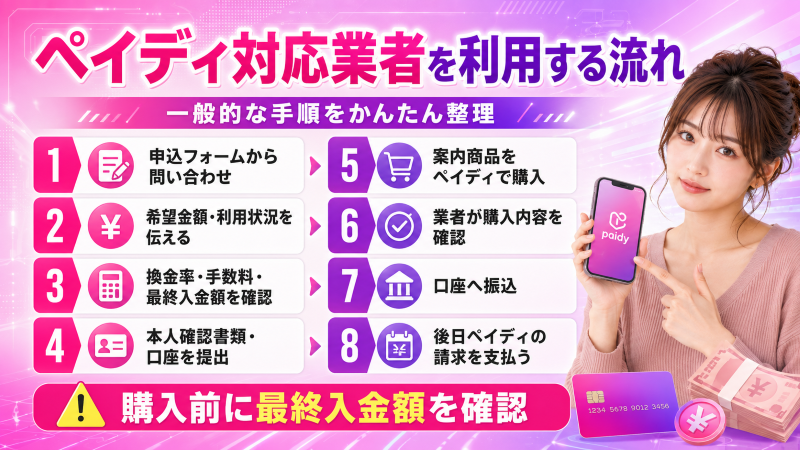 ペイディ現金化の流れ