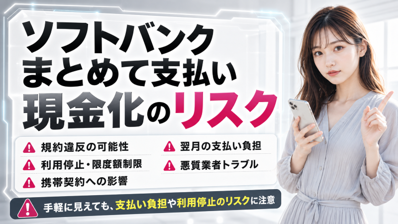 ソフトバンクまとめて支払い現金化のリスク
