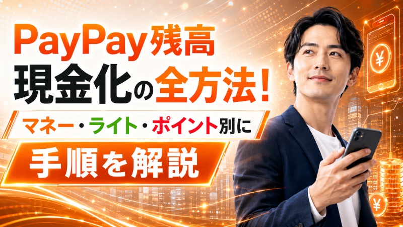 PayPay残高現金化の全方法!マネー・ライト・ポイント別に手順を解説