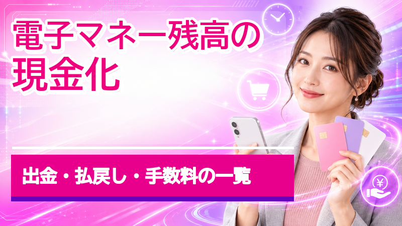 電子マネー残高の現金化は種類で決まる！出金・払戻し・手数料の一覧